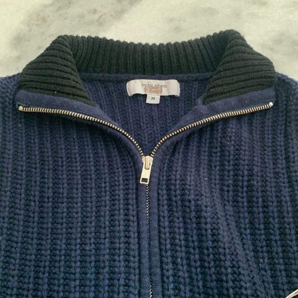 Victor Alfaro Sweater Colorblock Half Zip Sweater Wool Blend Medium -Large - Picture 10 of 12